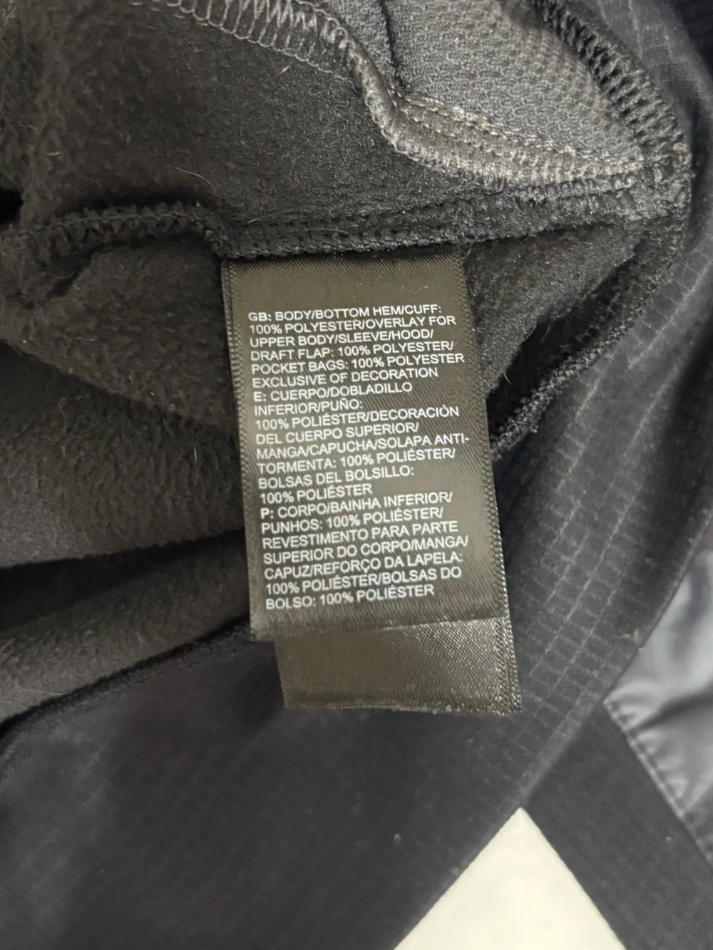 The North Face Men’s Small Black Train Hooded Full Zip Black Camo Jacket Outdoor